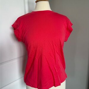 A New Day Red Fitted Cap Sleeve T-Shirt